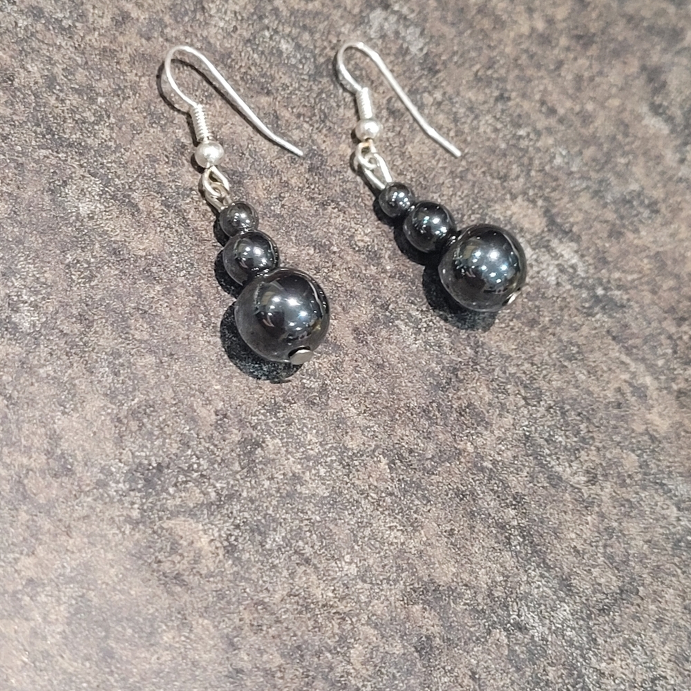 Elegant Black Beaded Earrings